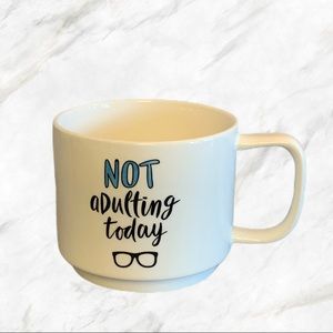 4/$30 🌿 Indigo | “Not Adulting Today” White Mug (350ml)